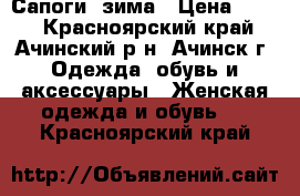 Сапоги  зима › Цена ­ 800 - Красноярский край, Ачинский р-н, Ачинск г. Одежда, обувь и аксессуары » Женская одежда и обувь   . Красноярский край